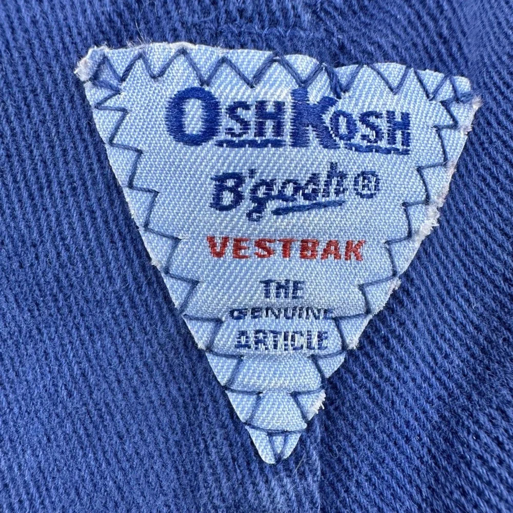 Vintage 1990s OshKosh B'gosh Blue Overalls Toddler 3T Made USA Cotton Snap Leg